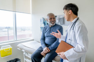 Senior Medical Exam conducted by a young doctor.